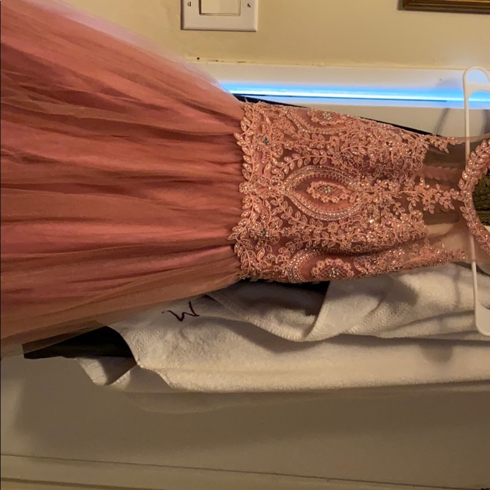 rose color dress